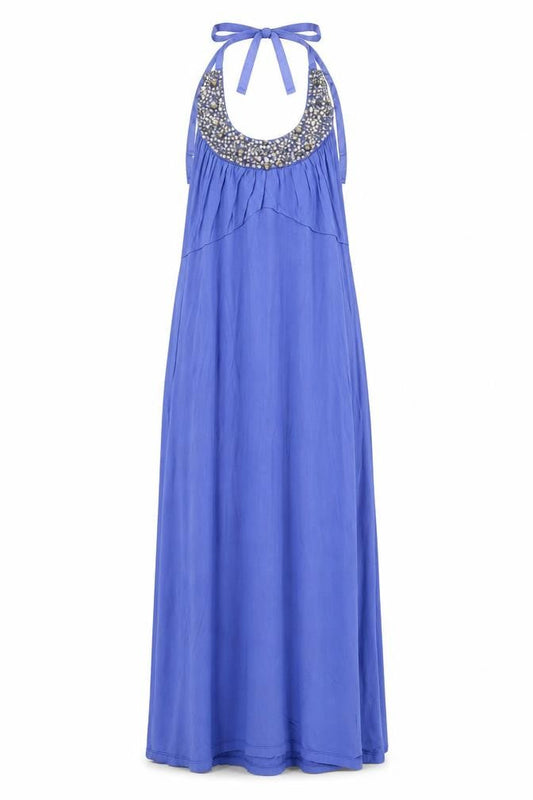 South Womens Blue Viscose Maxi Size 10 Halter Pullover