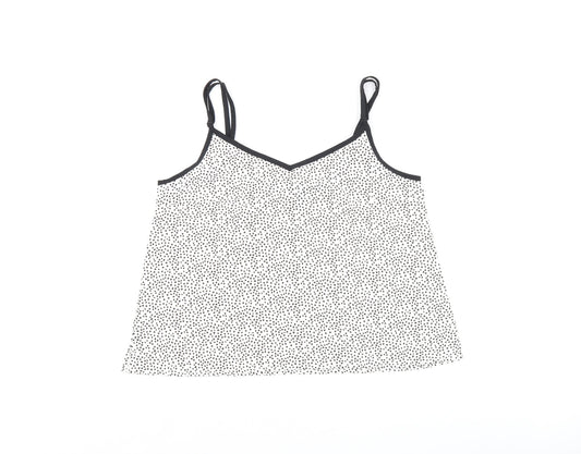 Cosy&Co Womens White Polka Dot Polyester Cami Pyjama Top Size S