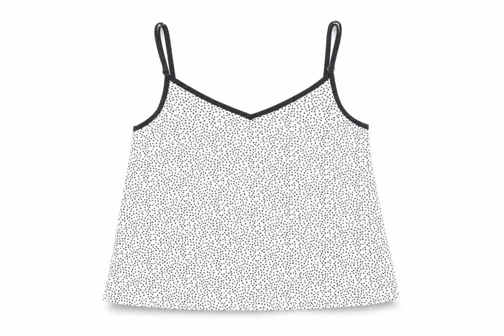 Cosy&Co Womens White Polka Dot Polyester Cami Pyjama Top Size S