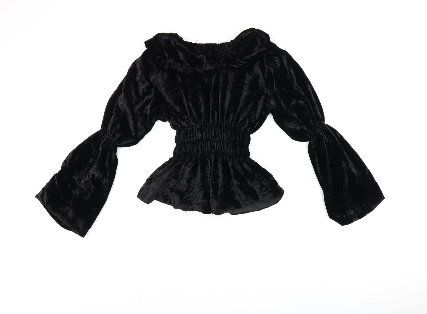 Roshanara Womens Black Polyester Basic Button-Up Size S V-Neck