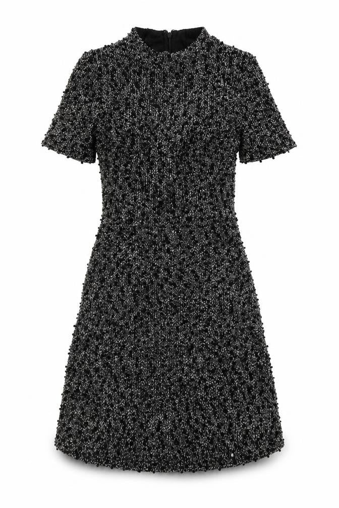 Warehouse Womens Black Polyester A-Line Size 8 Round Neck Zip