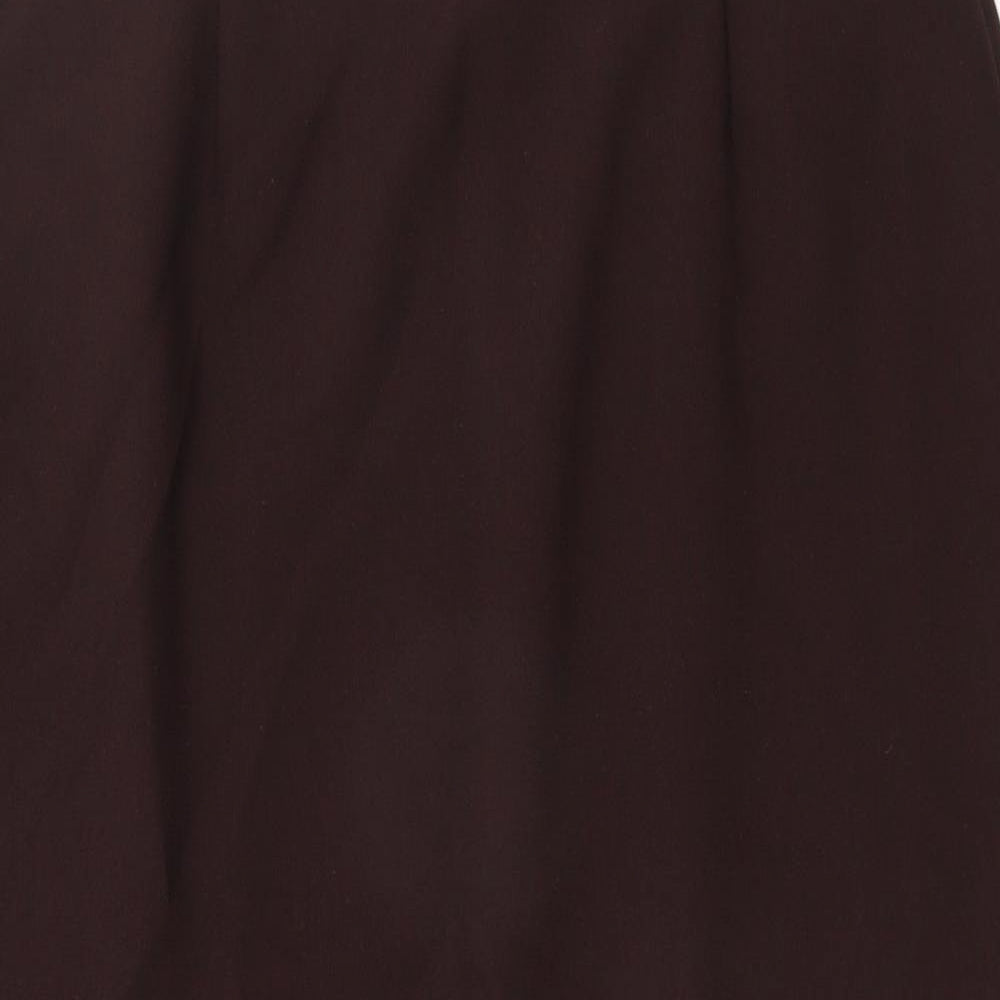 Essentials Womens Brown Polyester Straight & Pencil Skirt Size M Zip