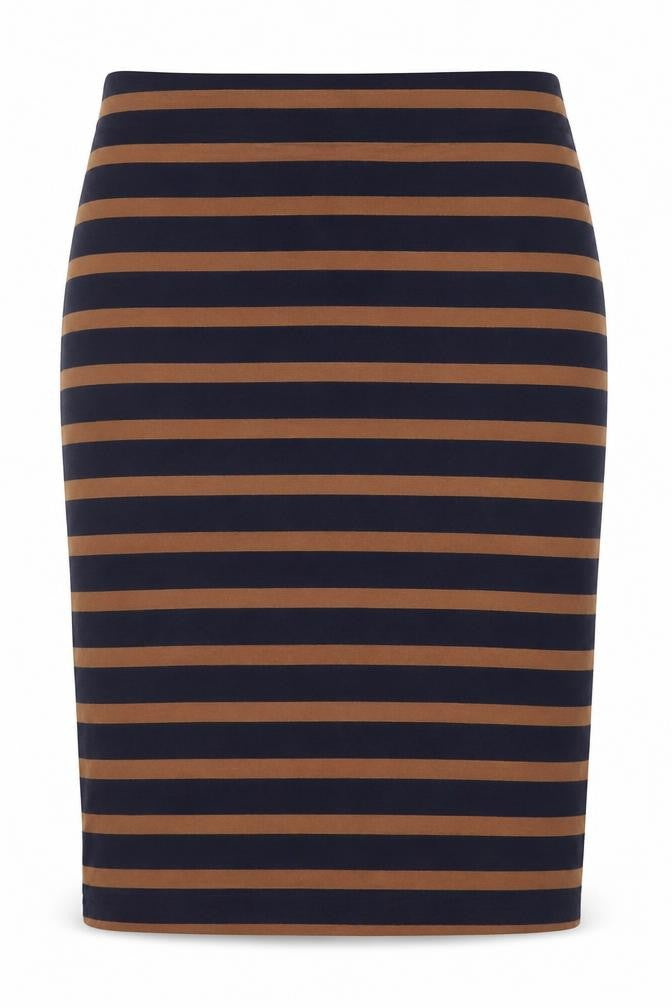 H&M Womens Blue Striped Cotton Straight & Pencil Skirt Size S