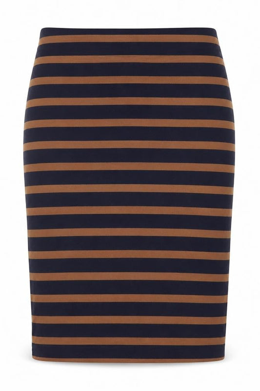 H&M Womens Blue Striped Cotton Straight & Pencil Skirt Size S