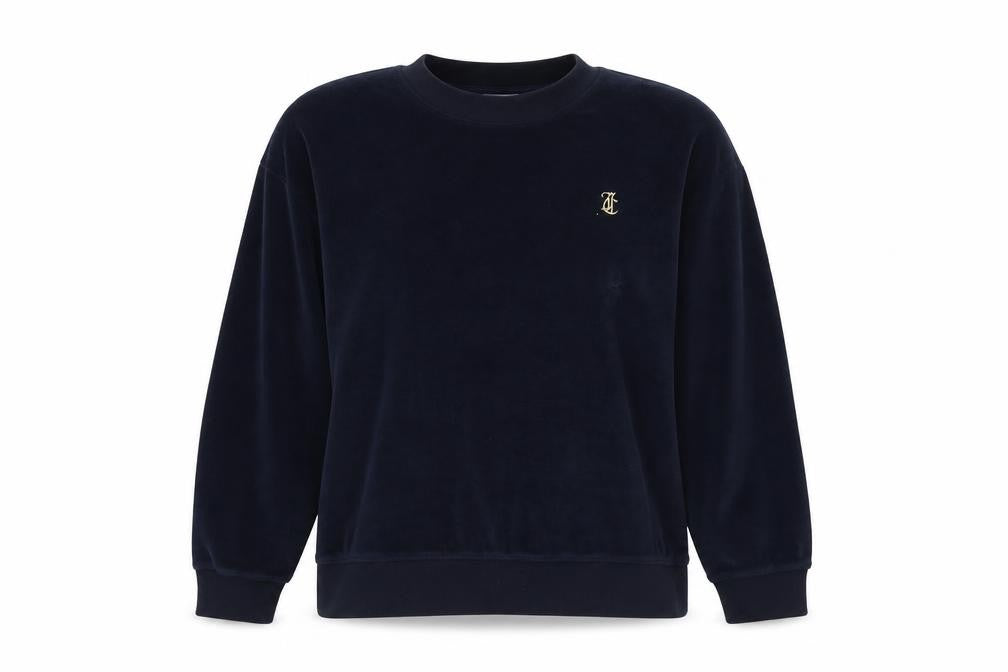 Juicy Couture Womens Blue Polyester Pullover Sweatshirt Size M Pullover