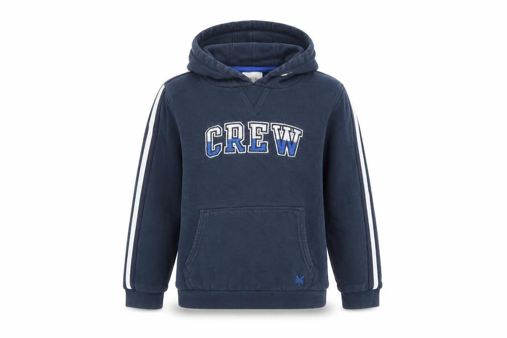 Crew Clothing Boys Blue 100% Cotton Pullover Hoodie Size 9-10 Years Pullover