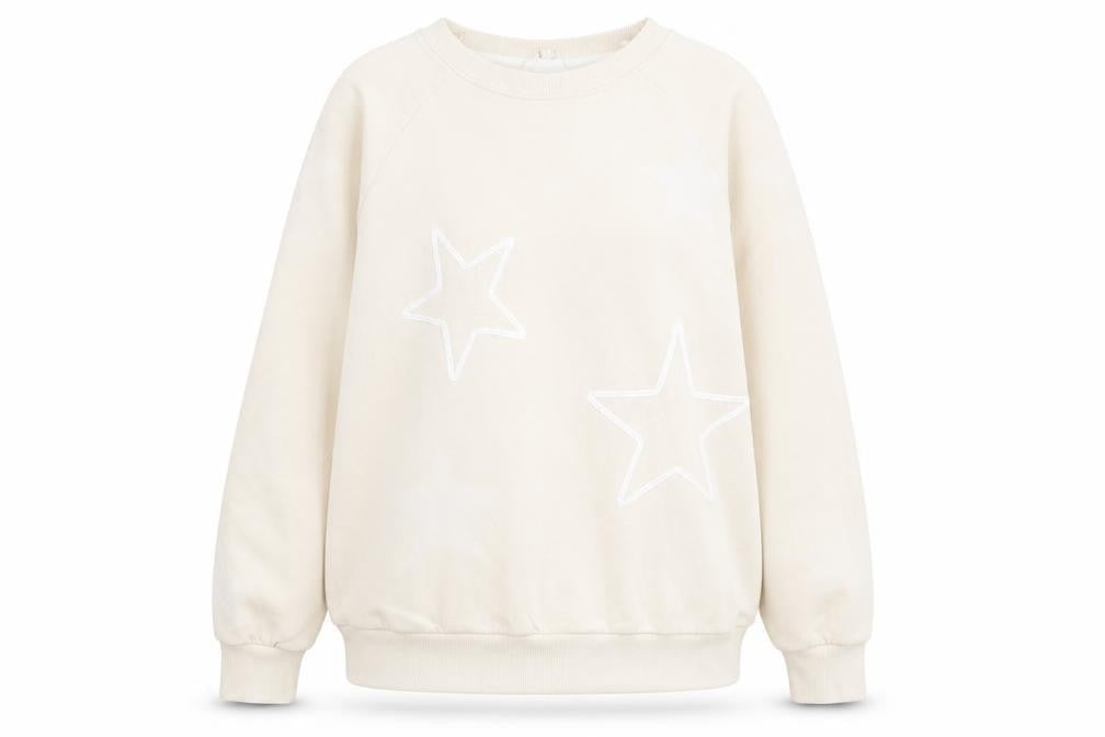 NEXT Womens Ivory Cotton Pullover Sweatshirt Size S Pullover