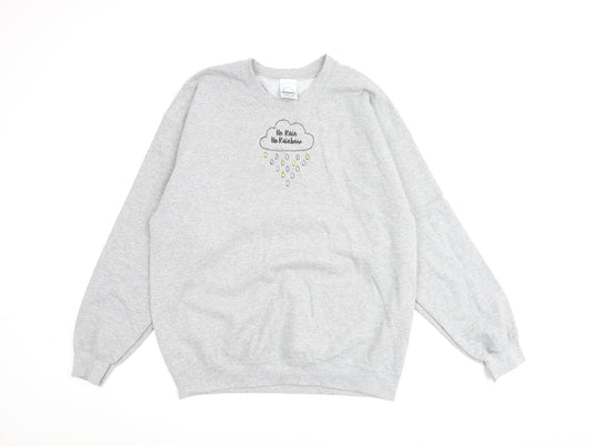 Lydia Lovegrove Womens Grey Cotton Pullover Sweatshirt Size L Pullover