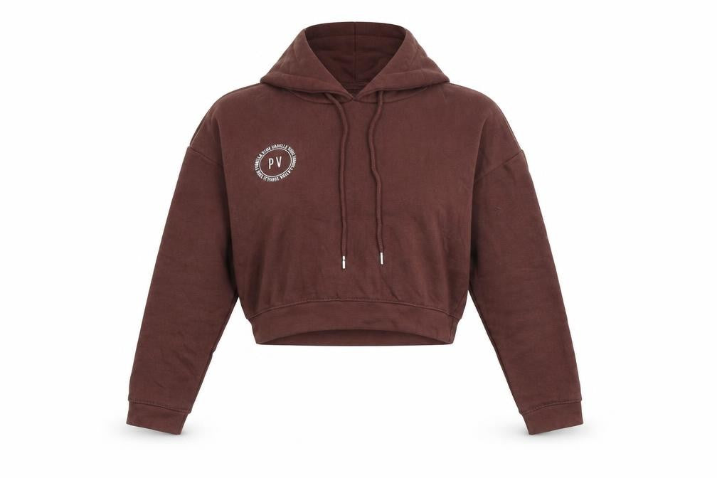 Pink Vanilla Womens Brown Cotton Pullover Hoodie Size S Pullover