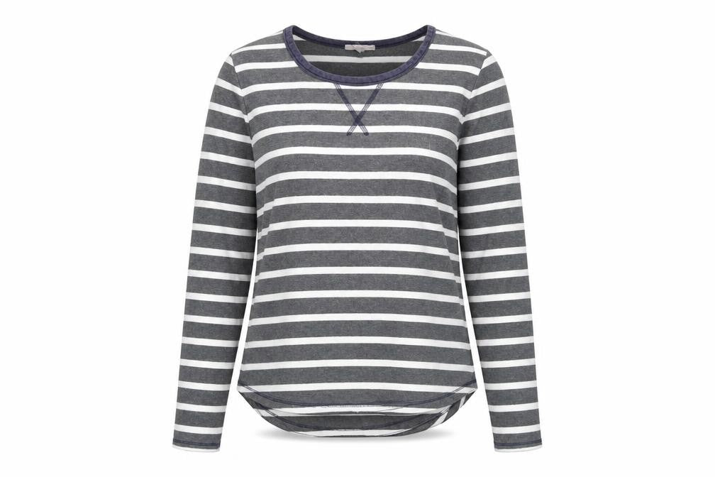 Gap Womens Grey Striped 100% Cotton Pullover Sweatshirt Size M Pullover