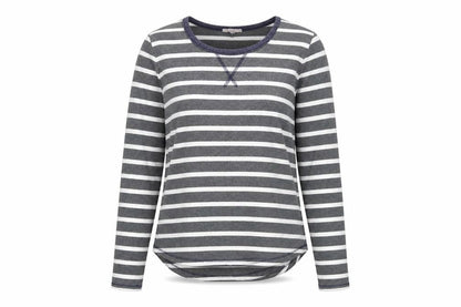 Gap Womens Grey Striped 100% Cotton Pullover Sweatshirt Size M Pullover