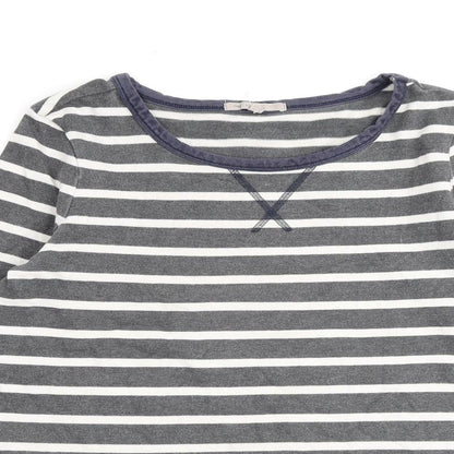 Gap Womens Grey Striped 100% Cotton Pullover Sweatshirt Size M Pullover