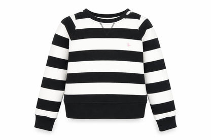 Jack Wills Womens Black Striped 100% Cotton Pullover Sweatshirt Size 10 Pullover