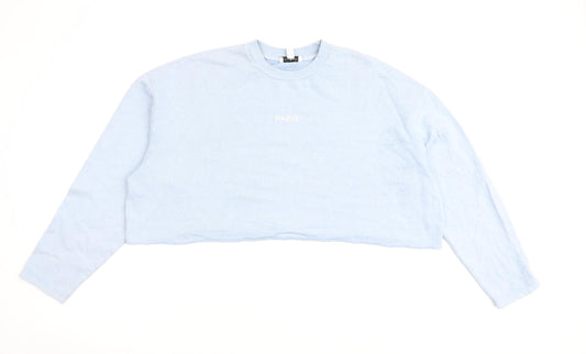 Topshop Womens Blue Cotton Pullover Sweatshirt Size 12 Pullover