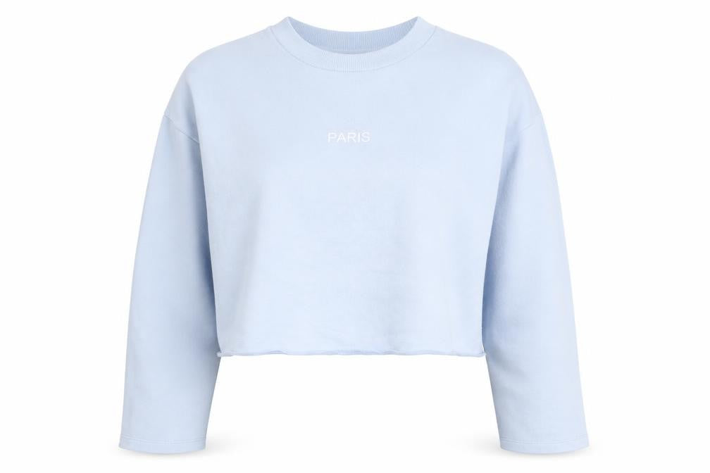 Topshop Womens Blue Cotton Pullover Sweatshirt Size 12 Pullover