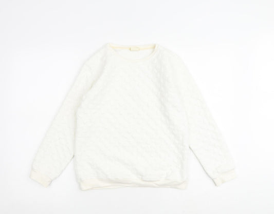 Zara Girls Ivory Polyester Pullover Sweatshirt Size 11-12 Years Pullover