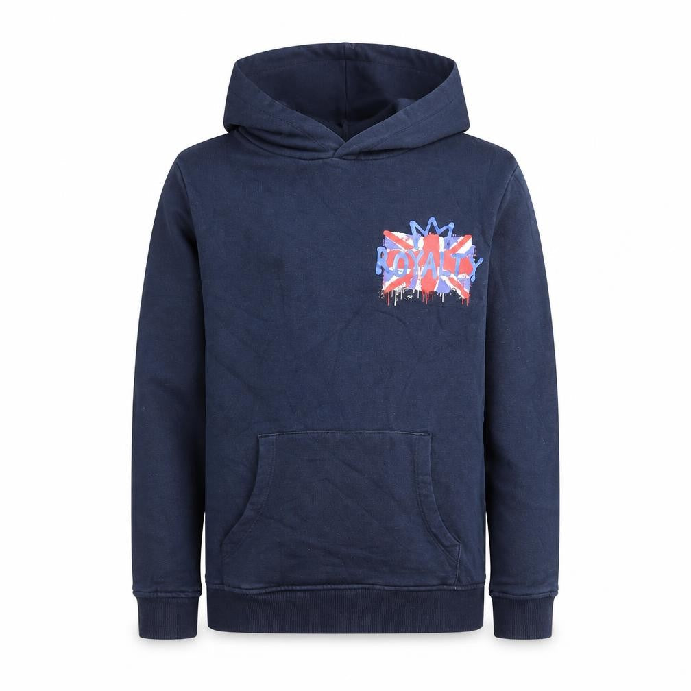 Marks & Spencer Girls Blue Cotton Pullover Hoodie Size 11-12 Years Pullover