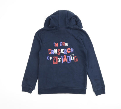 Marks & Spencer Girls Blue Cotton Pullover Hoodie Size 11-12 Years Pullover