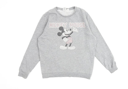 Preloved Disney Womens Grey Cotton Pullover Sweatshirt Size 10 Pullover - Front