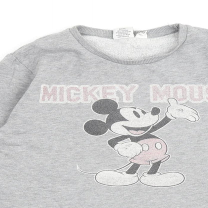Preloved Disney Womens Grey Cotton Pullover Sweatshirt Size 10 Pullover - Detail