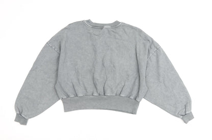 Back view of ASOS women’s grey cotton pullover sweatshirt, size UK 6, pullover