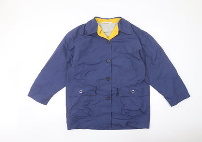 Marks & Spencer Womens Blue Jacket Coat Size 8 Button