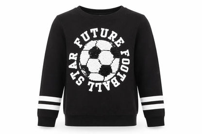 H&M Girls Black Cotton Pullover Sweatshirt Size 9-10 Years Pullover