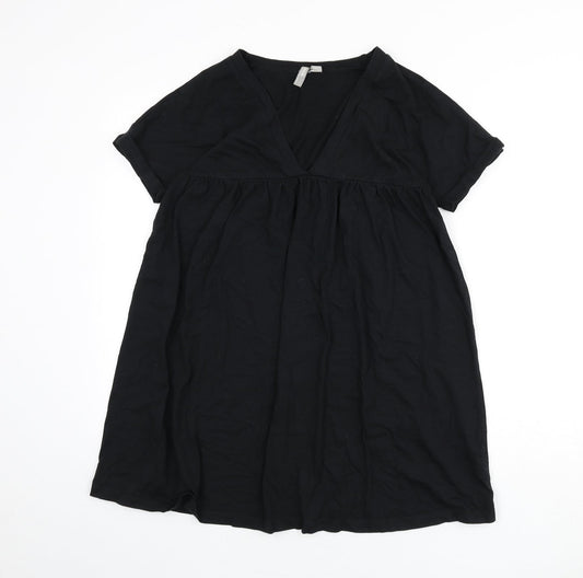 ASOS Womens Black 100% Cotton A-Line Size 8 V-Neck Pullover