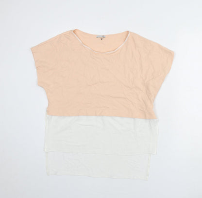 Zara Womens Pink Polyester Basic Blouse Size M Round Neck