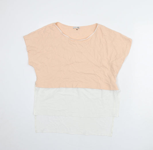 Zara Womens Pink Polyester Basic Blouse Size M Round Neck
