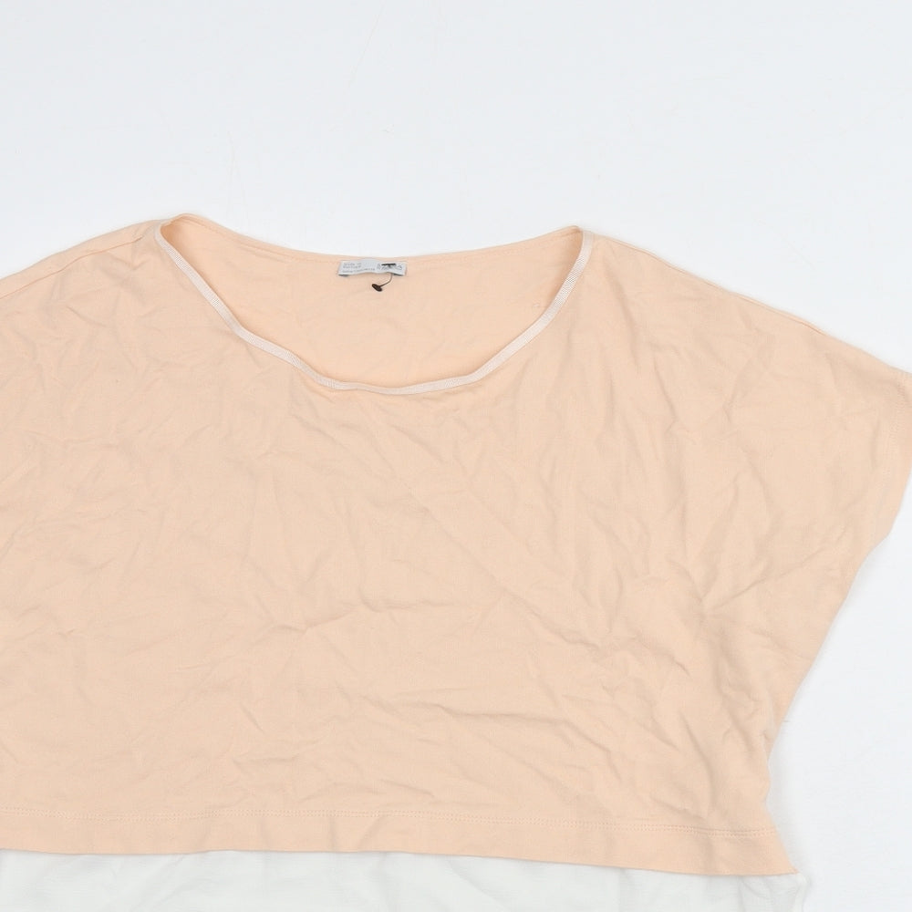 Zara Womens Pink Polyester Basic Blouse Size M Round Neck