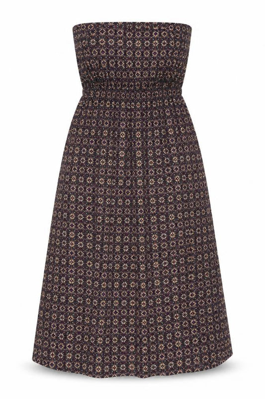 New Look Womens Multicoloured Geometric Viscose A-Line Size 6 Off the Shoulder Pullover - Bandeau Dress