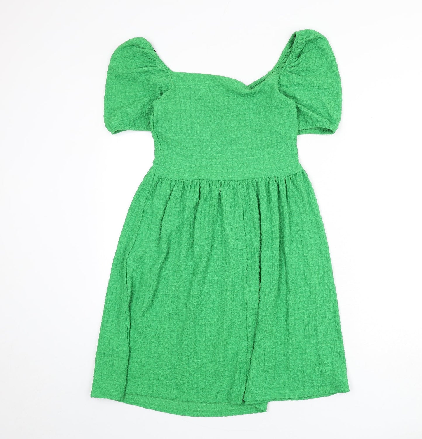 Divided by H&M Womens Green Polyester A-Line Size S Off the Shoulder Pullover