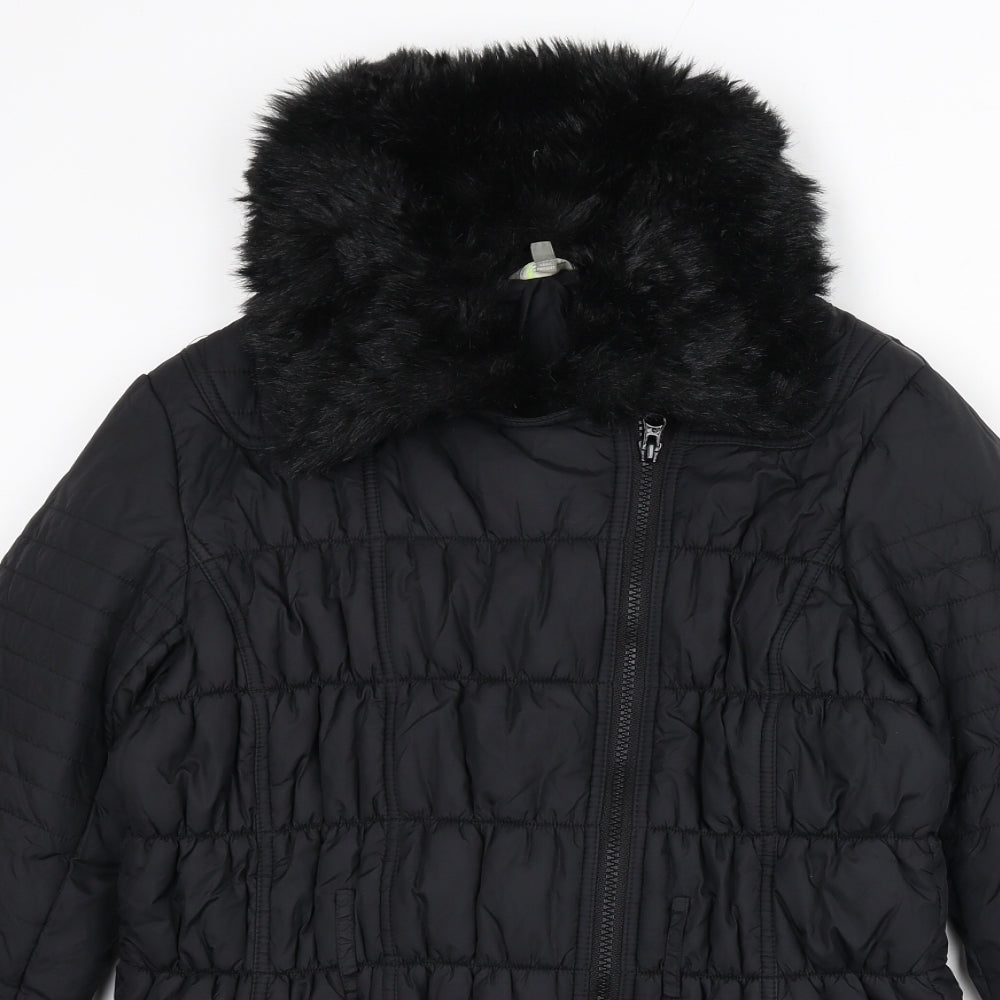Marks and Spencer Womens Black Puffer Jacket Coat Size 12 Zip