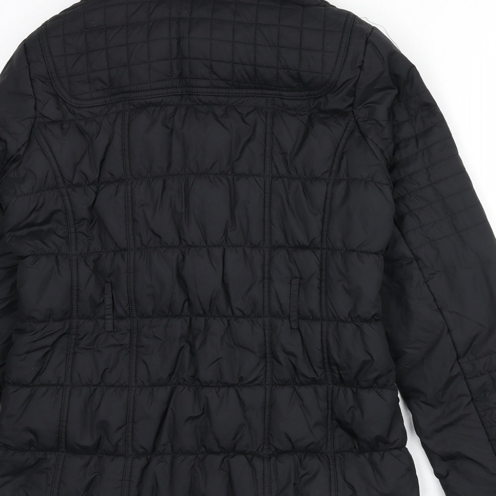 Marks and Spencer Womens Black Puffer Jacket Coat Size 12 Zip