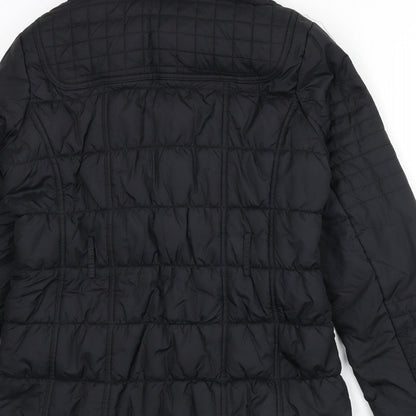 Marks & Spencer Womens Black Puffer Jacket Coat Size 12 Zip