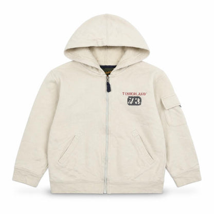 Timberland Boys Beige 100% Cotton Full Zip Hoodie Size 6 Years Zip