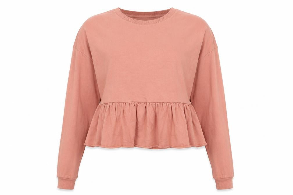 Divided by H&M Womens Pink Cotton Pullover Sweatshirt Size XS Pullover - Flare Bottom