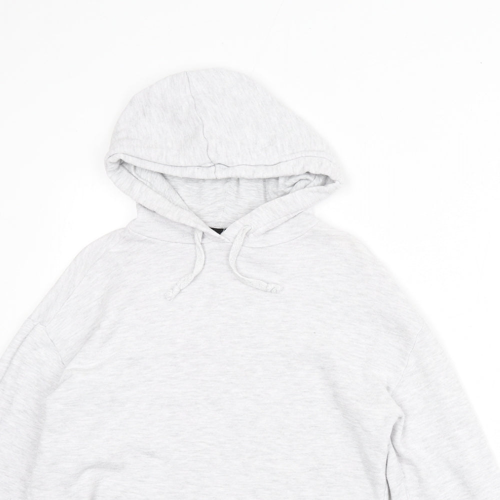 Topshop Womens Grey Cotton Pullover Hoodie Size 6 Pullover - Cropped