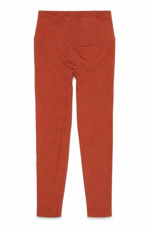 Victoria Sport Womens Orange Polyamide Capri Leggings Size 26 in L24 in Regular Pullover - Ribbed