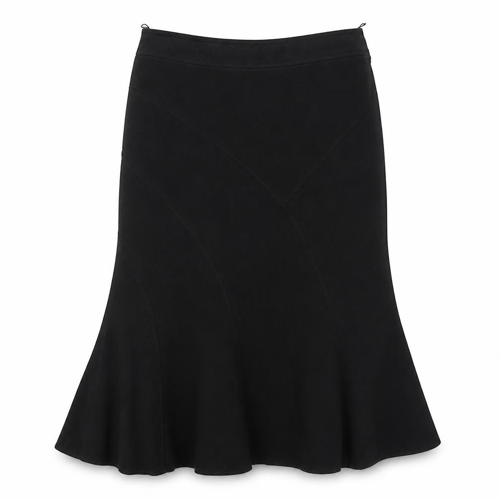 Classics Womens Black Polyester Flare Skirt Size 12 Zip