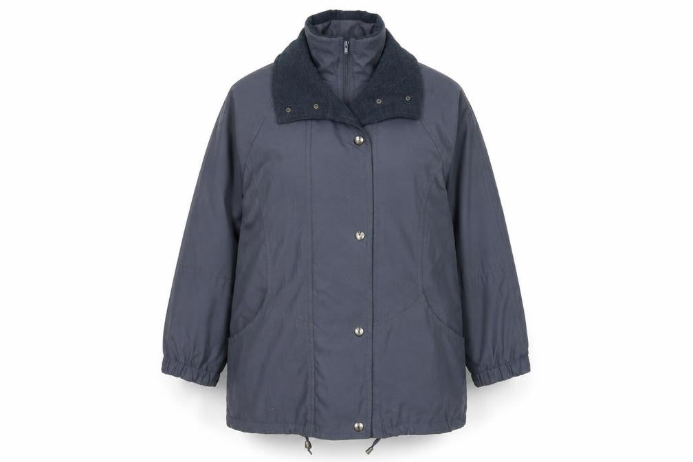 St Michael Womens Blue Windbreaker Coat Size 14 Zip - Vintage