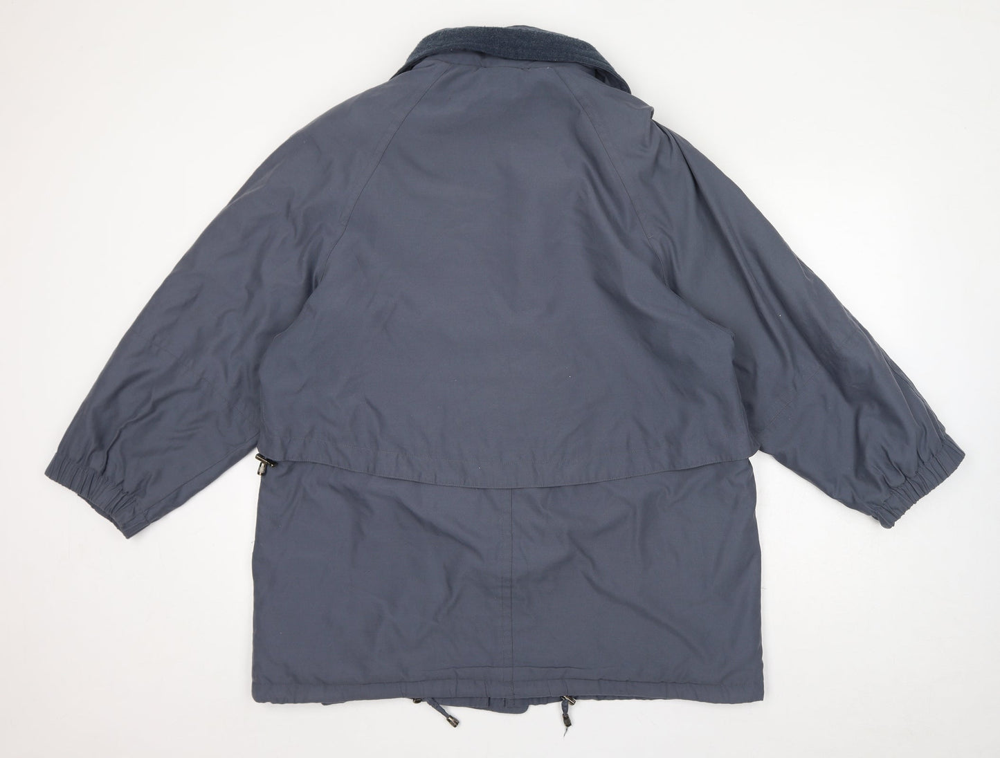 St Michael Womens Blue Windbreaker Coat Size 14 Zip - Vintage