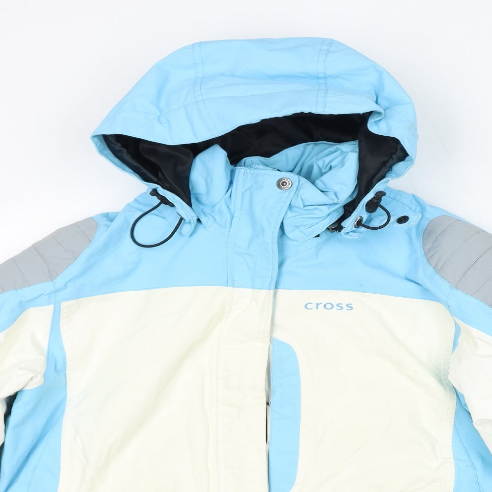 Cross Womens Blue Windbreaker Jacket Size L Zip