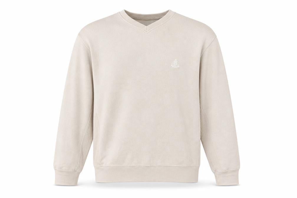 IZOD Mens Beige Cotton Pullover Sweatshirt Size S - Embroided, Logo