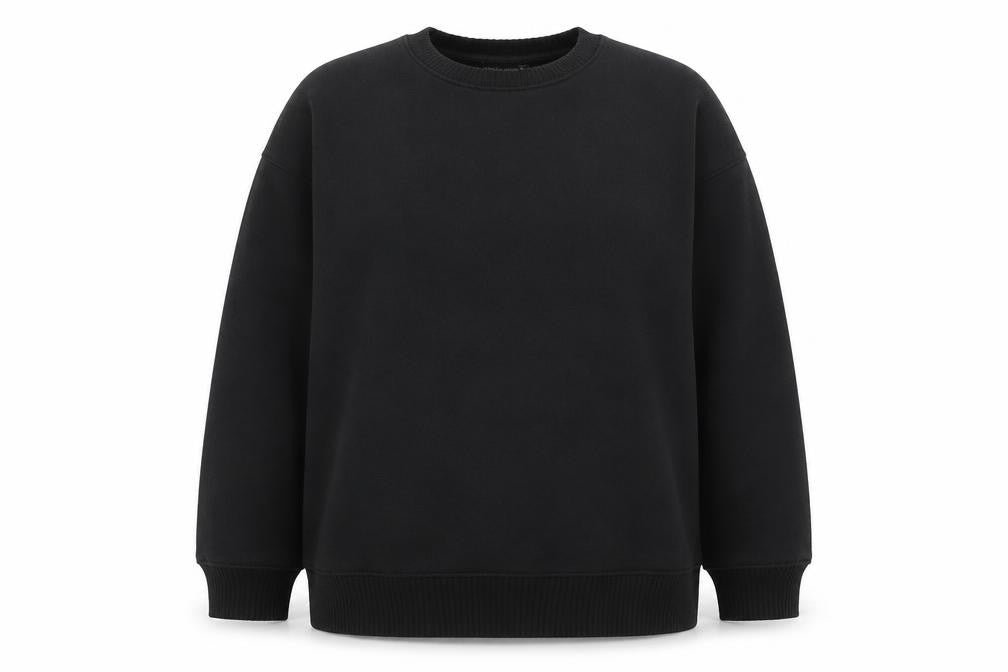 Zara Womens Black Cotton Pullover Sweatshirt Size L Pullover