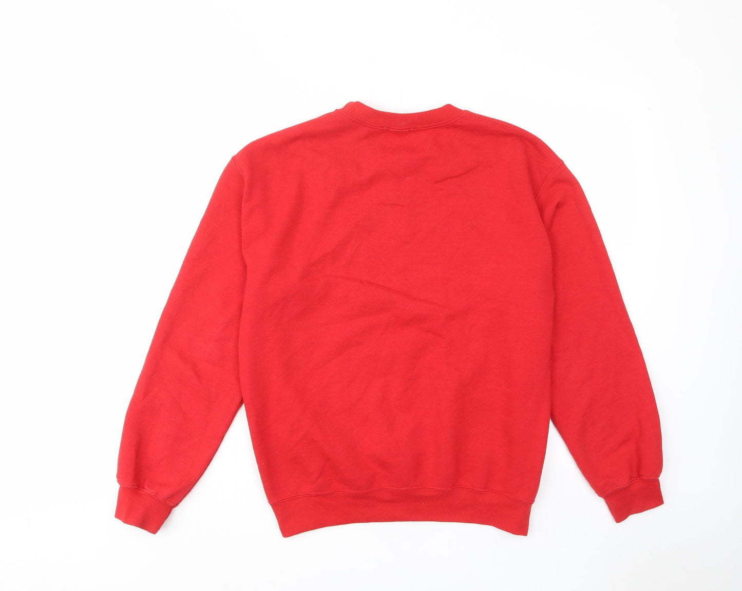 Topshop Womens Red Cotton Pullover Sweatshirt Size S Pullover - Oui, Embroided