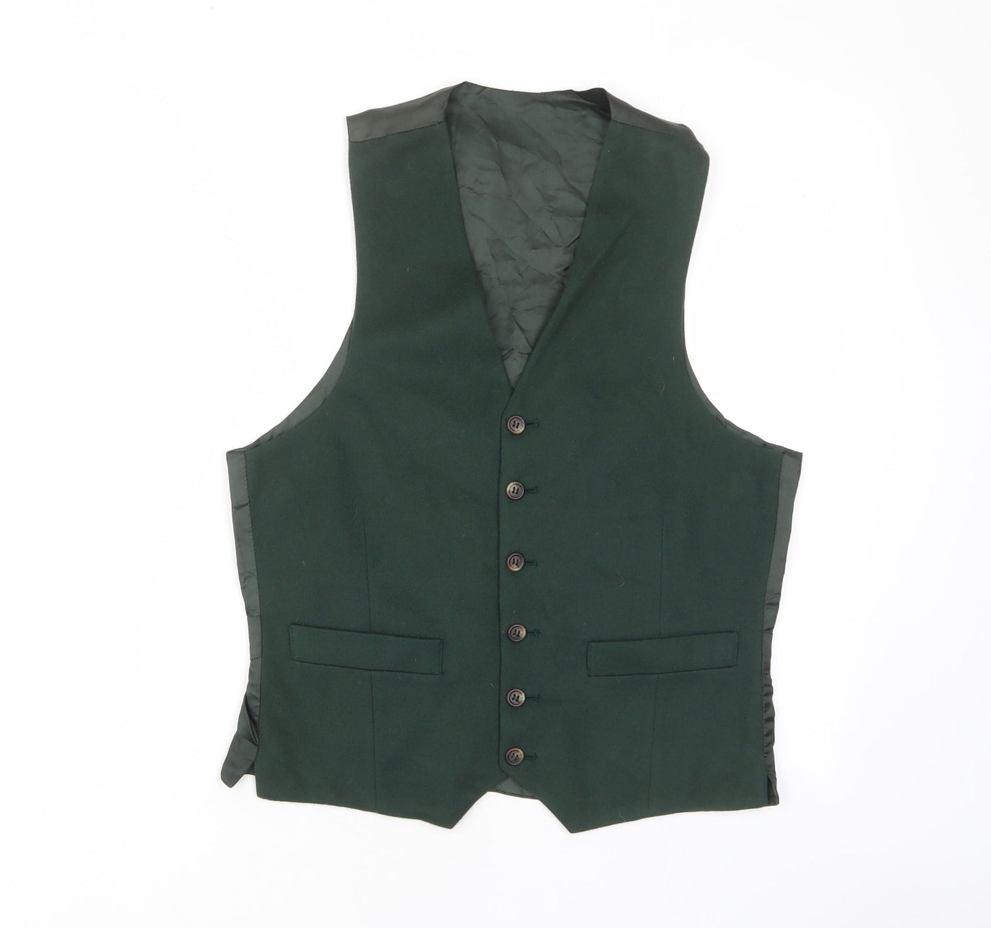 Principles Mens Green Polyester Jacket Suit Waistcoat Size 36 Regular