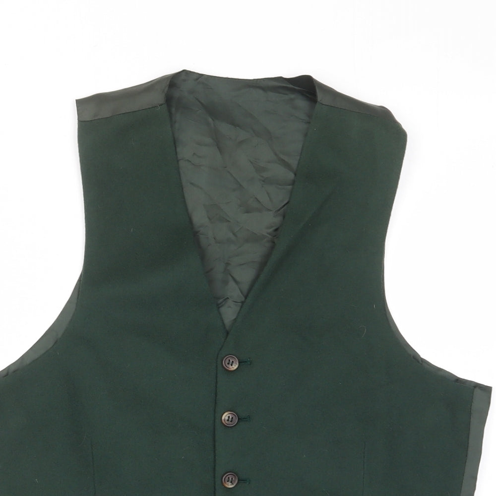 Principles Mens Green Polyester Jacket Suit Waistcoat Size 36 Regular