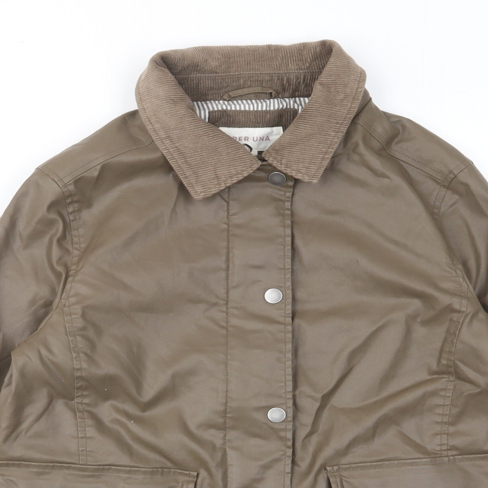 Per Una Womens Brown Jacket Size 10 Zip - Pockets, Collared